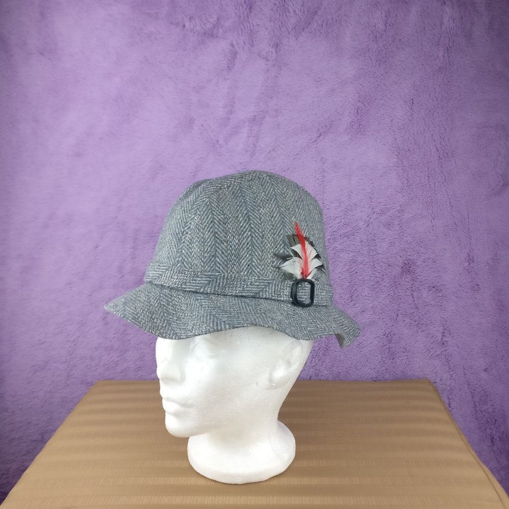 Original STETSON Godfather Herringbone Tweed Wool Walker hat size 6 7/8